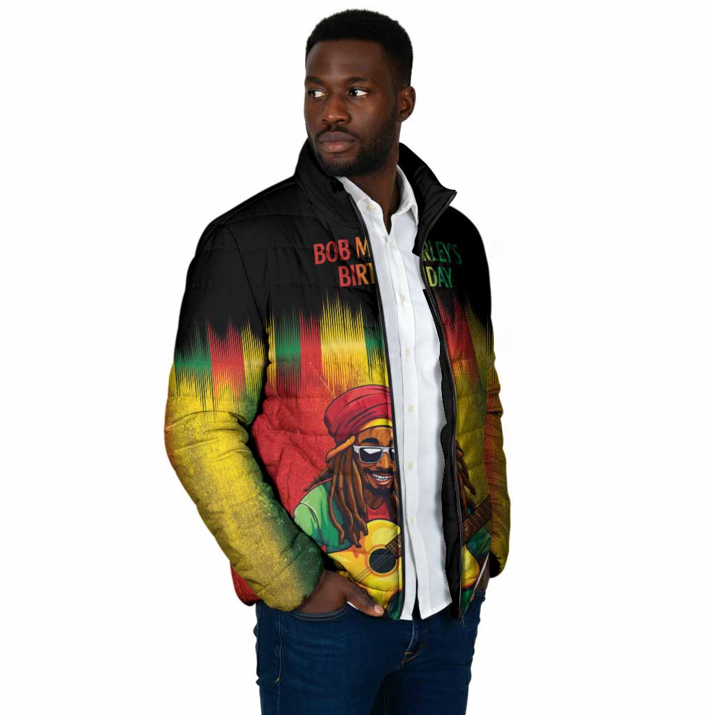 Honoring Reggae Legend Bob Birthday Padded Jacket