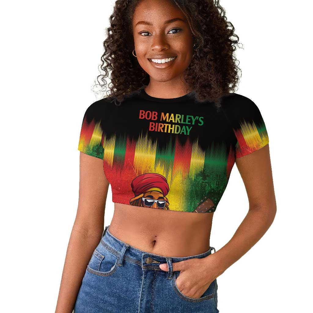 Honoring Reggae Legend Bob Birthday Raglan Cropped T shirt