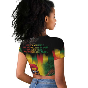 Honoring Reggae Legend Bob Birthday Raglan Cropped T shirt