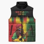Honoring Reggae Legend Bob Birthday Sleeveless Puffer Jacket