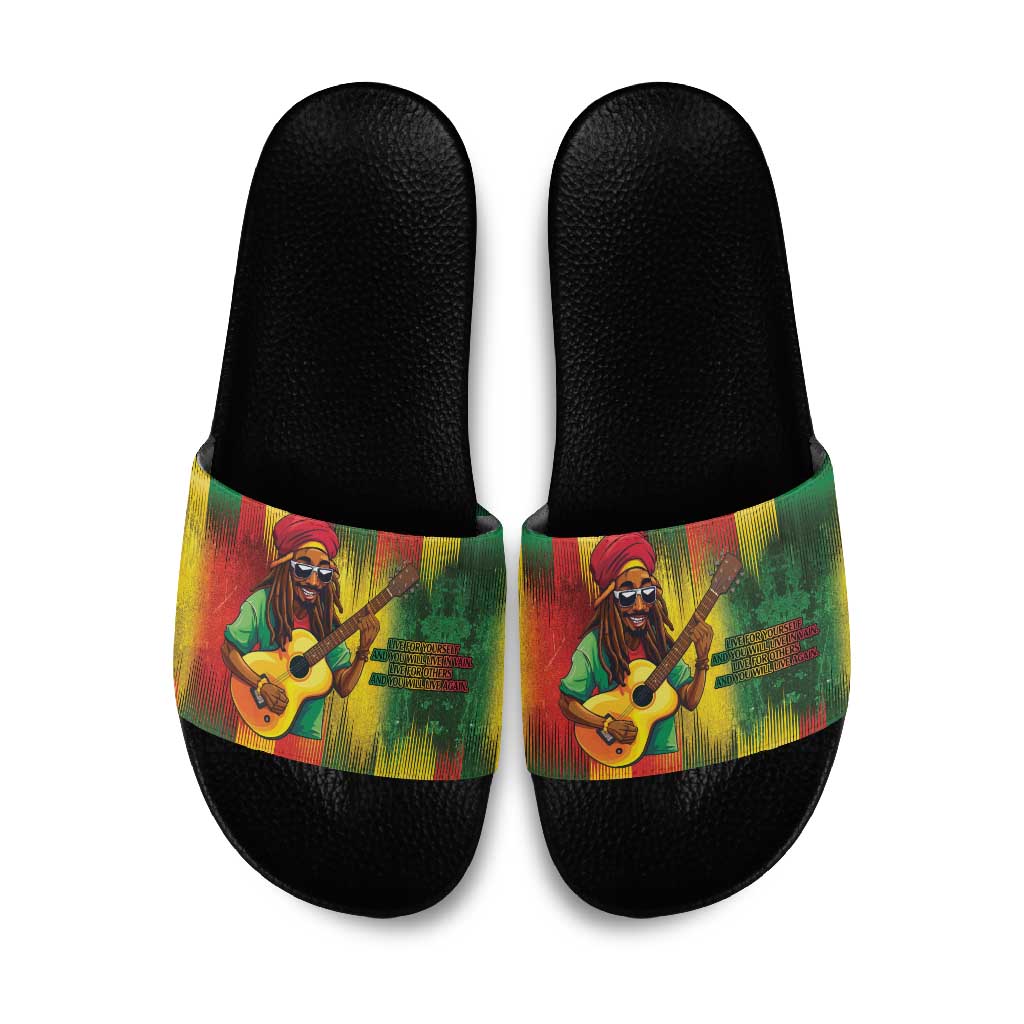 Honoring Reggae Legend Bob Birthday Slide Sandals