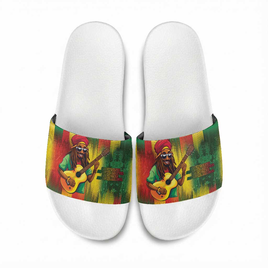 Honoring Reggae Legend Bob Birthday Slide Sandals