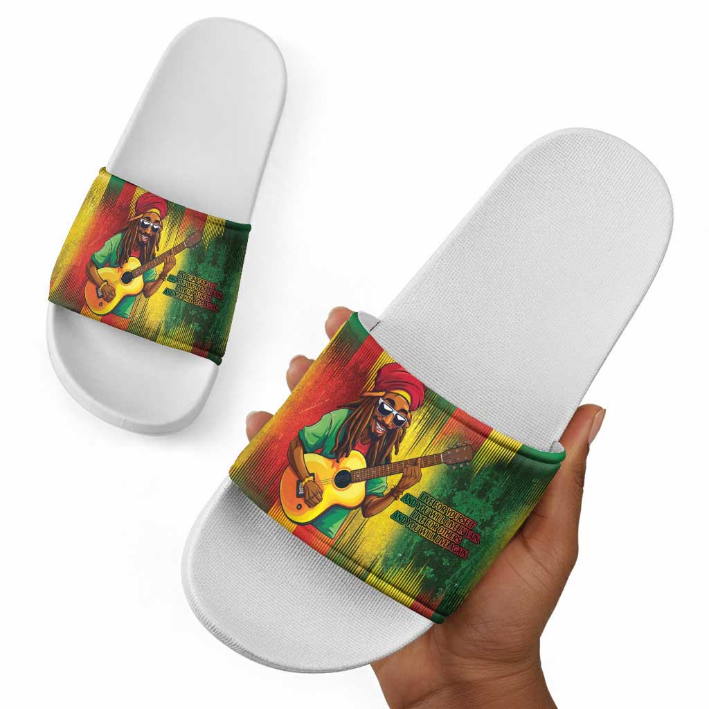Honoring Reggae Legend Bob Birthday Slide Sandals
