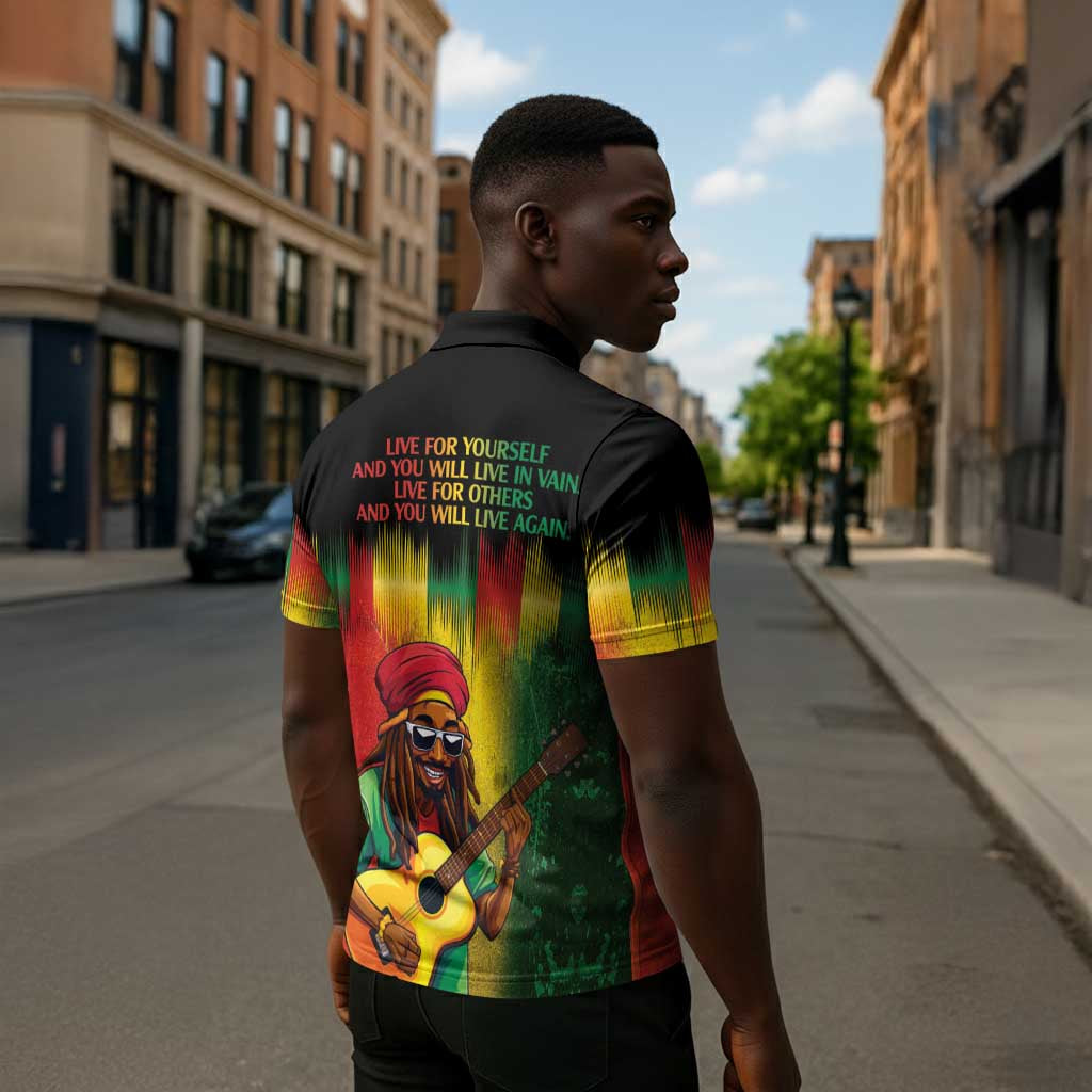 Honoring Reggae Legend Bob Birthday Zipper Polo Shirt