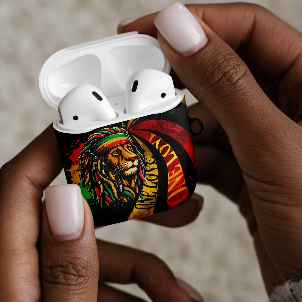 Black Jamaican AirPods Case Rastafarian Lion One Love