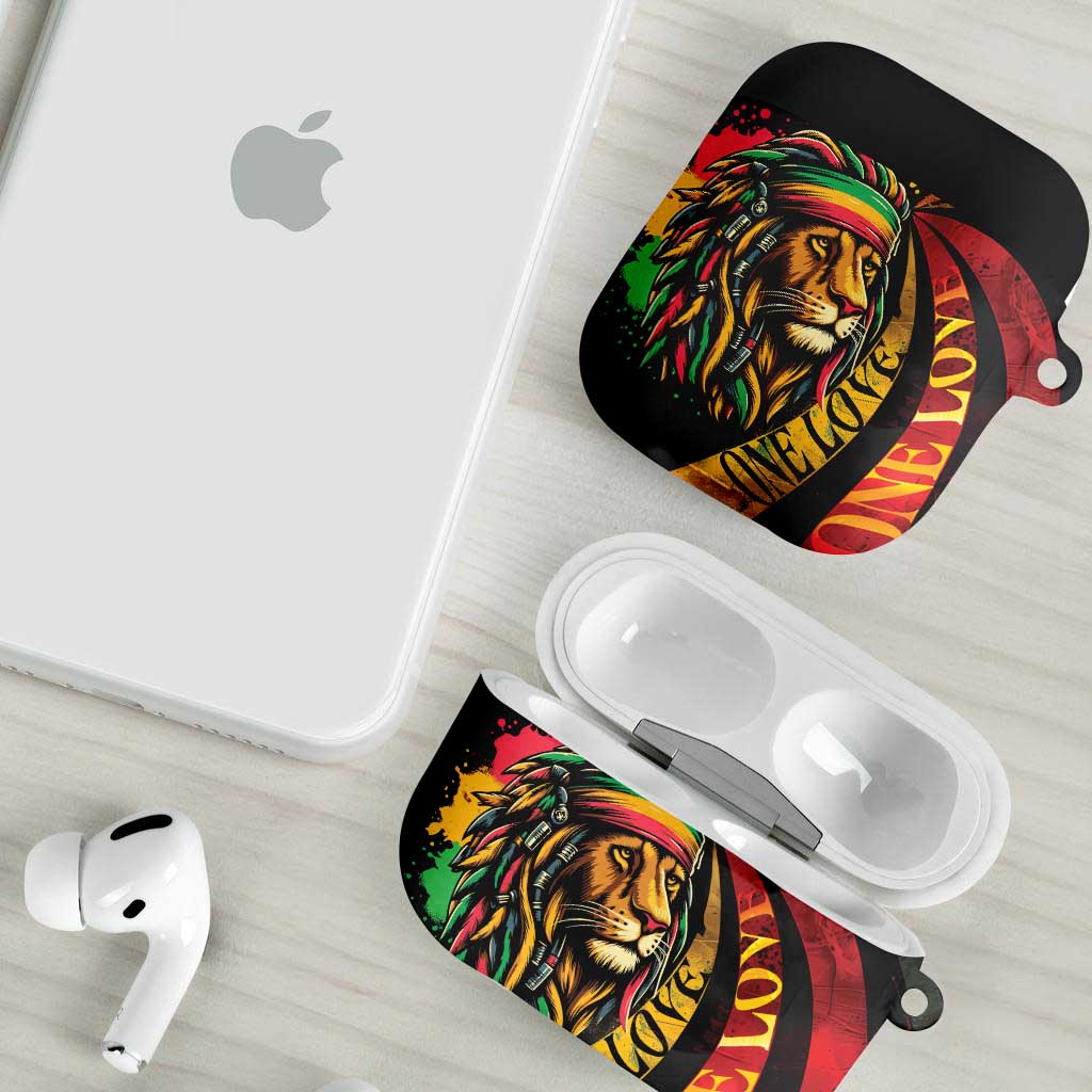 Black Jamaican AirPods Case Rastafarian Lion One Love