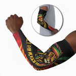 Black Jamaican Arm Sleeves Rastafarian Lion One Love