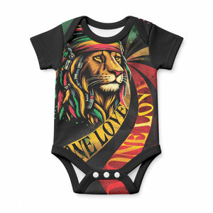 Black Jamaican Baby Onesie Rastafarian Lion One Love