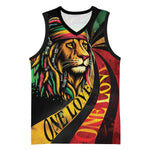 Black Jamaican Basketball Jersey Rastafarian Lion One Love LT9