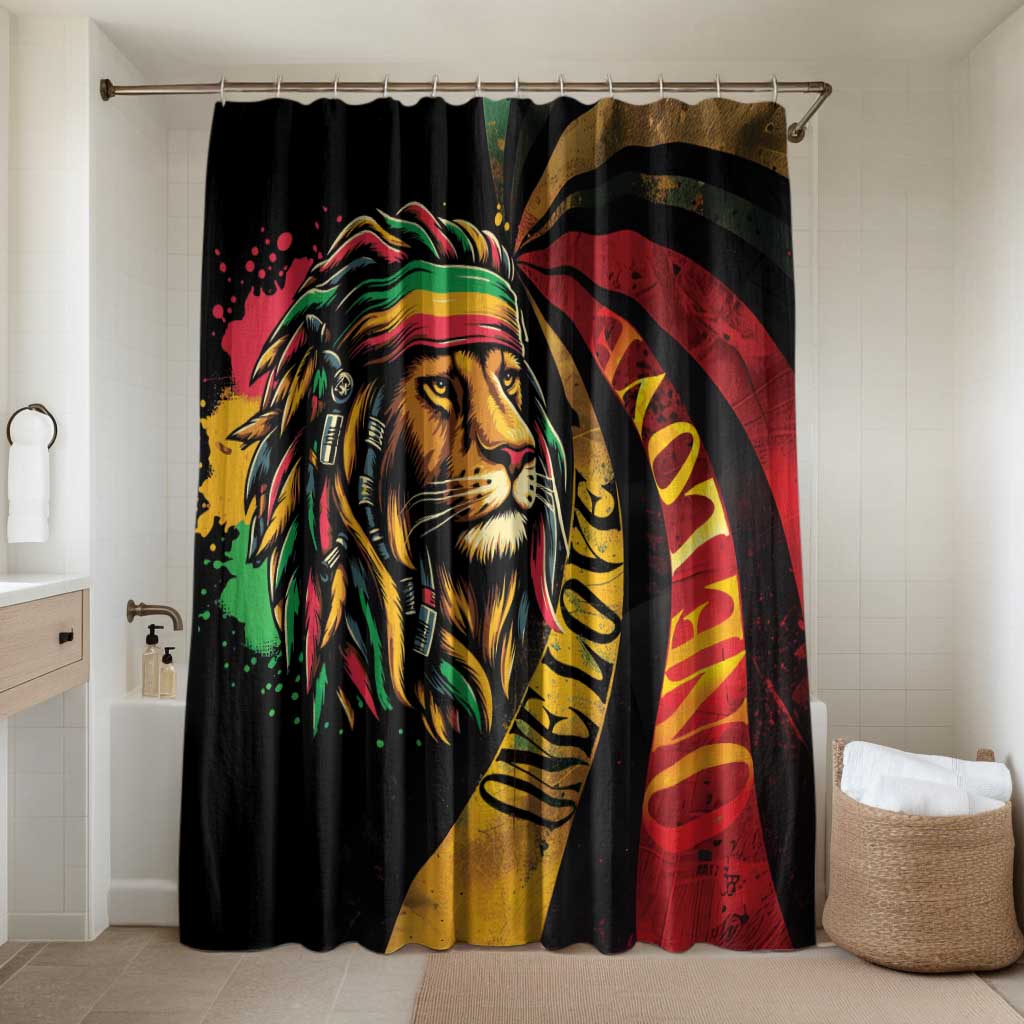Black Jamaican Bathroom Set Rastafarian Lion One Love