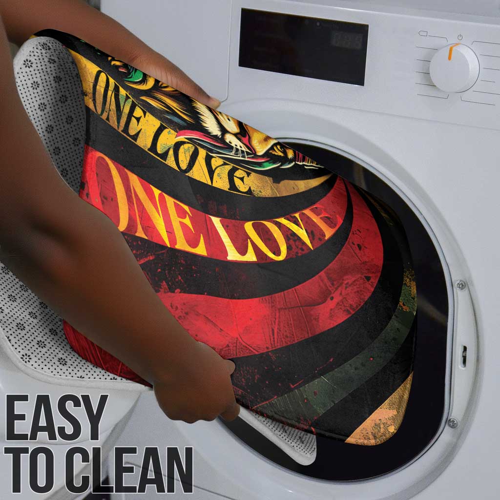 Black Jamaican Bathroom Set Rastafarian Lion One Love
