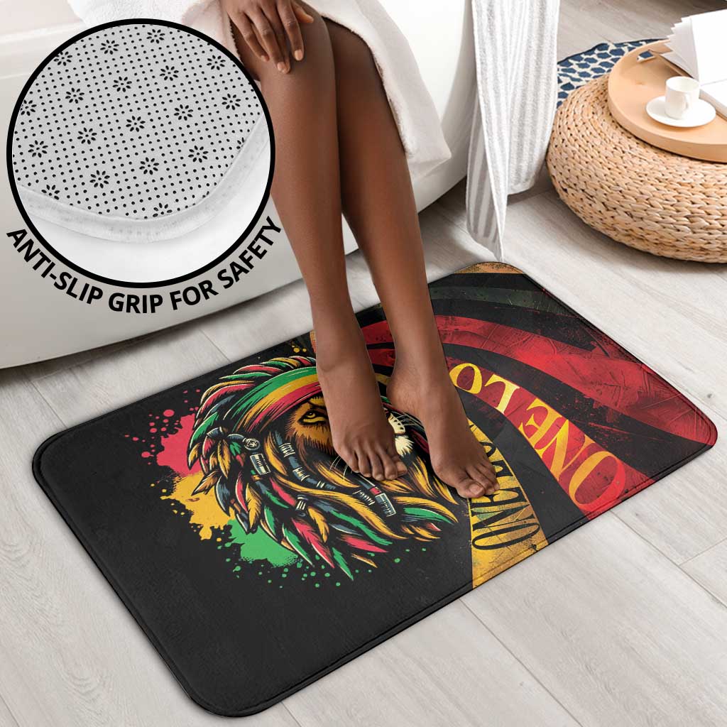 Black Jamaican Bathroom Set Rastafarian Lion One Love