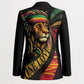Black Jamaican Blazer Rastafarian Lion One Love