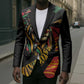 Black Jamaican Blazer Rastafarian Lion One Love