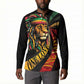 Black Jamaican Button Sweatshirt Rastafarian Lion One Love