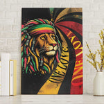 Black Jamaican Canvas Wall Art Rastafarian Lion One Love
