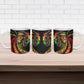 Black Jamaican Ceramic Mug Rastafarian Lion One Love