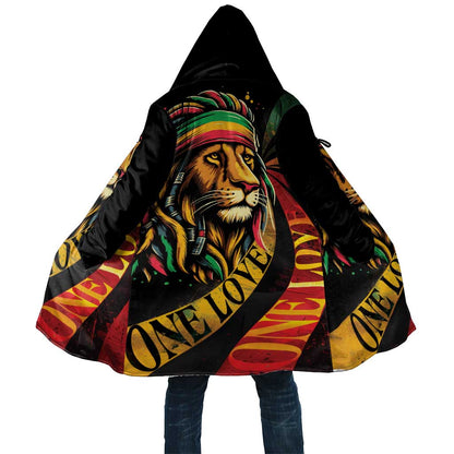 Black Jamaican Cloak Rastafarian Lion One Love