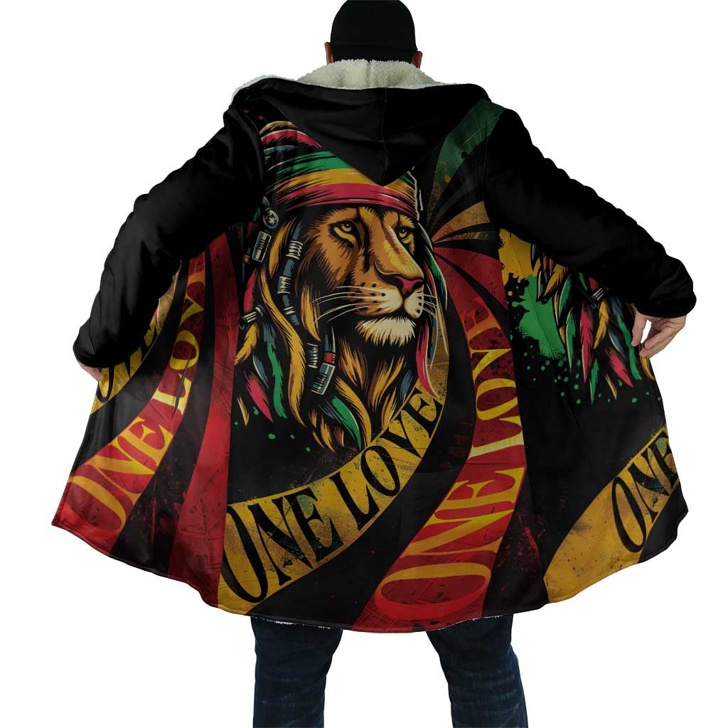 Black Jamaican Cloak Rastafarian Lion One Love