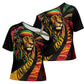 Black Jamaican Cross Shoulder Shirt Rastafarian Lion One Love