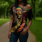 Black Jamaican Cross Shoulder Shirt Rastafarian Lion One Love
