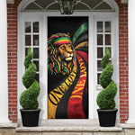 Black Jamaican Door Cover Rastafarian Lion One Love