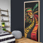 Black Jamaican Door Cover Rastafarian Lion One Love