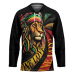 Black Jamaican Hockey Jersey Rastafarian Lion One Love