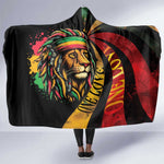 Black Jamaican Hooded Blanket Rastafarian Lion One Love