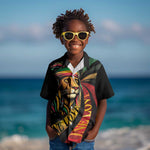 Black Jamaican Kid Hawaiian Shirt Rastafarian Lion One Love LT9
