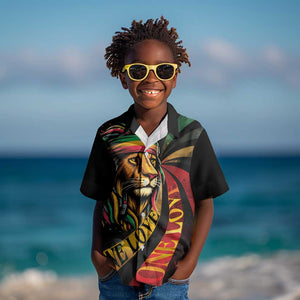 Black Jamaican Kid Hawaiian Shirt Rastafarian Lion One Love LT9