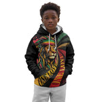 Black Jamaican Kid Hoodie Rastafarian Lion One Love LT9