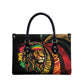 Black Jamaican Leather Bag Rastafarian Lion One Love