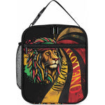 Black Jamaican Lunch Bag Rastafarian Lion One Love