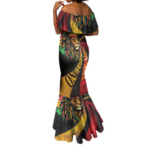 Black Jamaican Mermaid Dress Rastafarian Lion One Love LT9