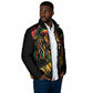 Black Jamaican Padded Jacket Rastafarian Lion One Love
