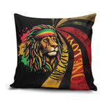 Black Jamaican Pillow Cover Rastafarian Lion One Love