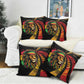 Black Jamaican Pillow Cover Rastafarian Lion One Love