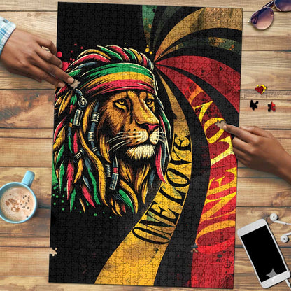 Black Jamaican Puzzle Rastafarian Lion One Love