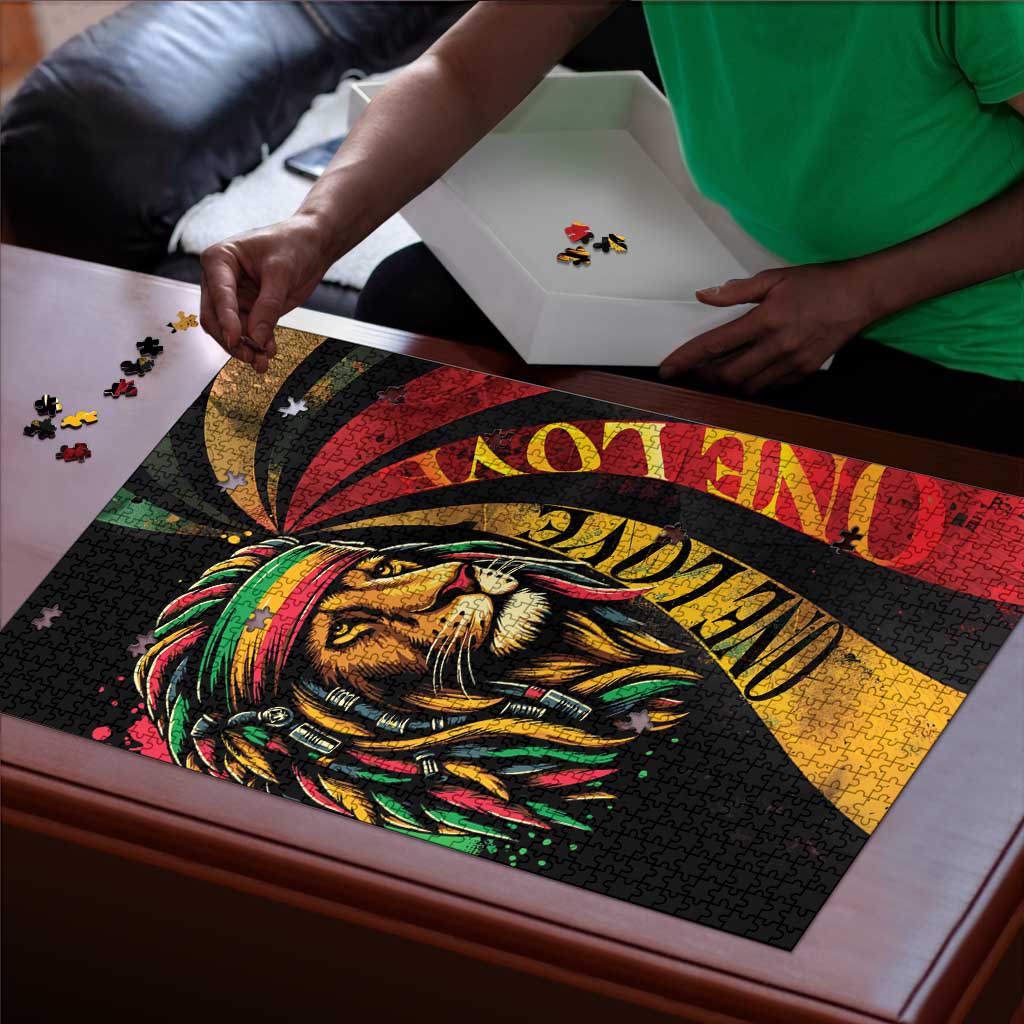 Black Jamaican Puzzle Rastafarian Lion One Love