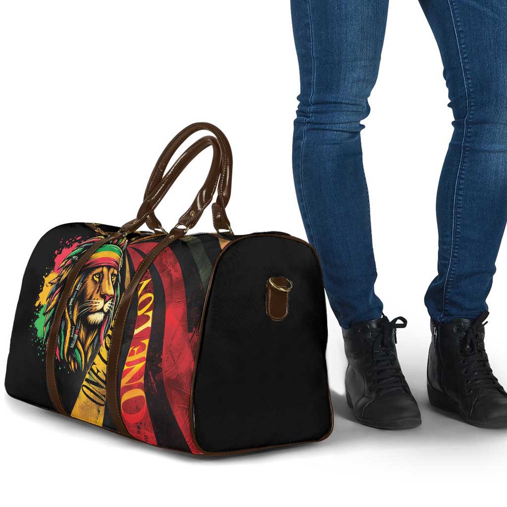 Black Jamaican Travel Bag Rastafarian Lion One Love