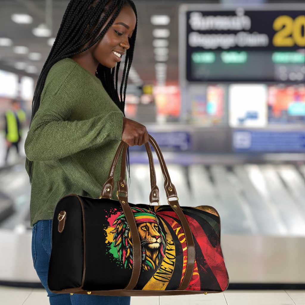 Black Jamaican Travel Bag Rastafarian Lion One Love