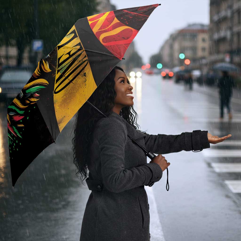 Black Jamaican Umbrella Rastafarian Lion One Love