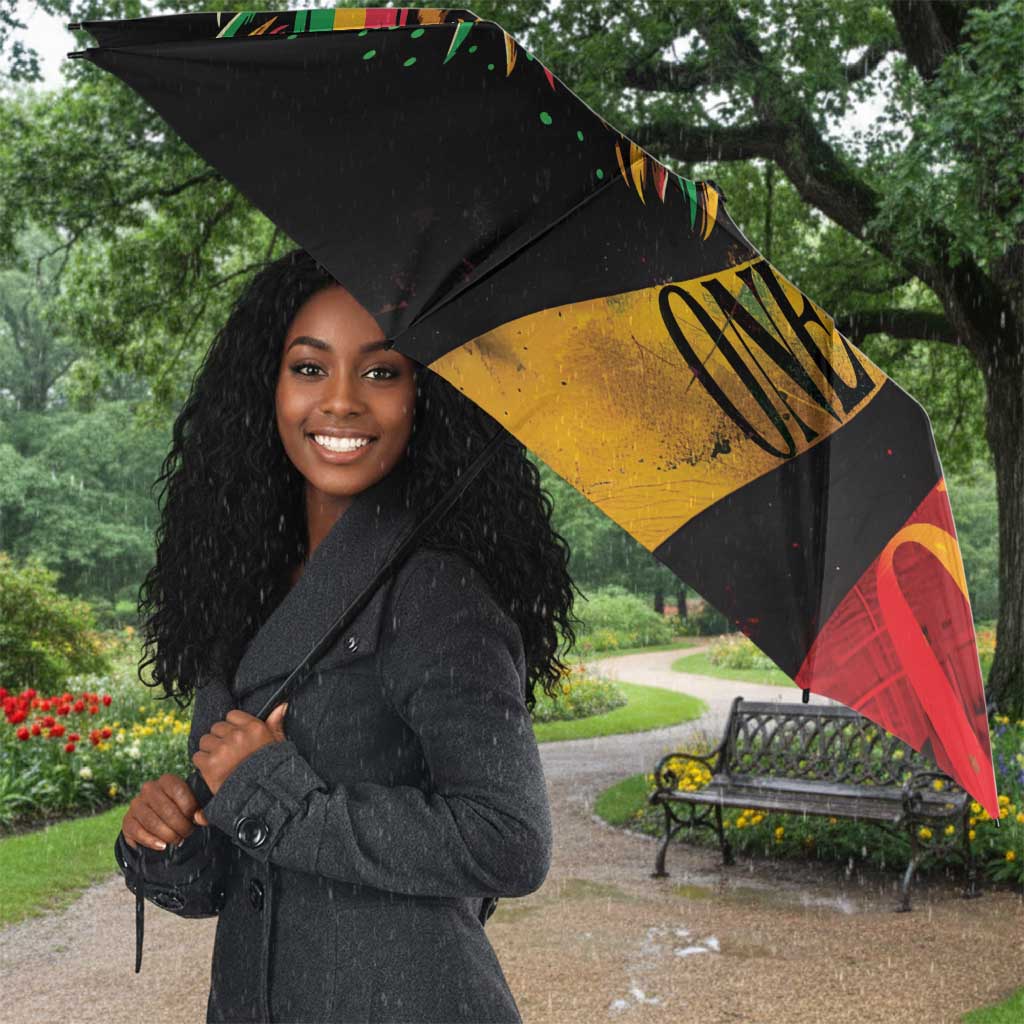 Black Jamaican Umbrella Rastafarian Lion One Love