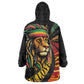 Black Jamaican Wearable Blanket Hoodie Rastafarian Lion One Love LT9