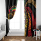 Black Jamaican Window Curtain Rastafarian Lion One Love
