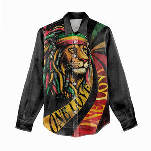 Black Jamaican Women Casual Shirt Rastafarian Lion One Love LT9