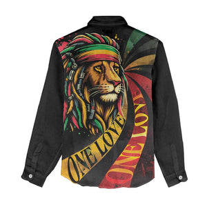 Black Jamaican Women Casual Shirt Rastafarian Lion One Love LT9