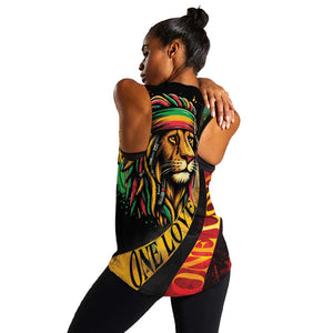 Black Jamaican Women Racerback Tank Rastafarian Lion One Love LT9