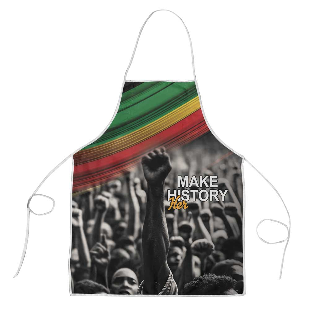 African-American History Month Apron Black Power Hand Make His-Herstories